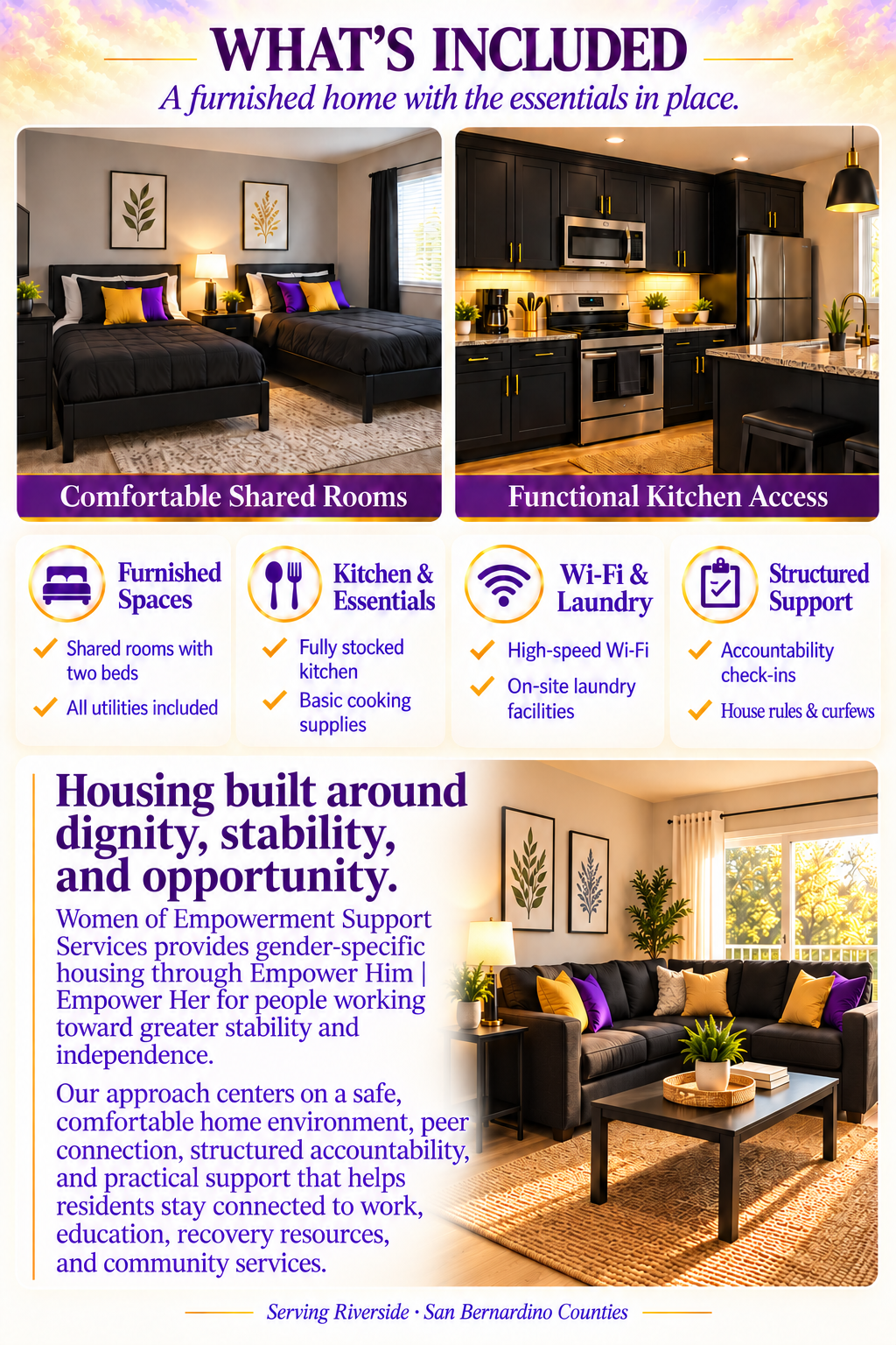 What is included in the WOESS housing program